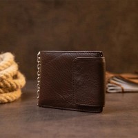 Мужской кожаный кошелек на цепочке Vintage 20425 