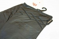 Теплые зимние черные женские перчатки из натуральной кожи