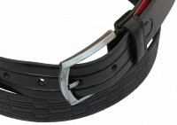 Кожаный мужской ремень Skipper 1057-33 черный 3,3 см.