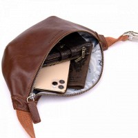 Мужская кожаная сумка бананка, сумка напоясная Grande Pelle 741623 
