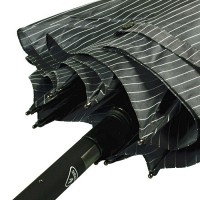 Мужской полуавтомат зонт-трость Fulton Knightsbridge-2 G451 - Black Steel (Черный с серым)