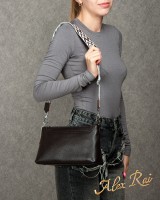 Женский молодежный кожаный клатч ALEX RAI 3092-1 brown