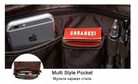 Мужской кожаный черный портфель Vintage 14878