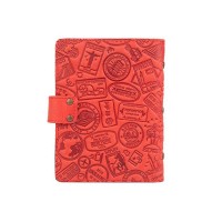 Кожаный картхолдер Hi Art «Let's Go Travel» CH-06 Shabby Red Berry