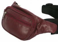 Мужская кожаная поясная сумка Paul Rossi 908-N красно-коричневый