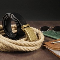 Мужской кожаный ремень автомат Vintage 20263