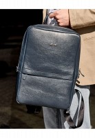 Мужской кожаный рюкзак BlankNote FOSTER BN-BAG-39-NAVY-BLUE