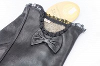 Женские черные перчатки из кожи ягненка Shust Gloves