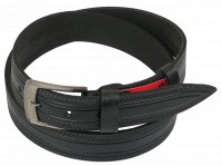 Кожаный мужской ремень Skipper 1122-38 черный ДхШ: 123х3,8 см.