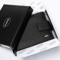 Мужской кожаный кошелек  DR. BOND M18055-1CK black