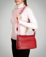 Женская кожаная сумка через плечо ALEX RAI 8269 wine red