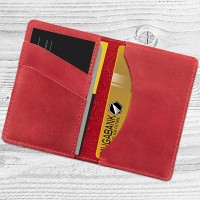 Картхолдер из кожи HiArt CH-01 Shabby Red Berry 7 wonders of the world