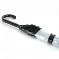 Механический женский прозрачный зонт-трость FULTON BIRDCAGE-1 L041 - BLACK