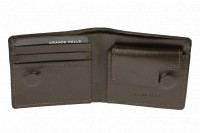 Мужское кожаное портмоне Grande Pelle 505620 глянцевая кожа шоколад