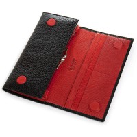 Женский кожаный кошелек BR DR. BOND W1-V-4 black-red