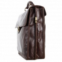 Мужской кожаный коричневый портфель John McDee jd7091c