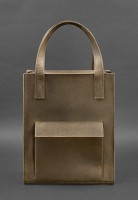 Женская кожаная сумка шоппер Бэтси с карманом BlankNote темно-коричневая BN-BAG-10-1-O