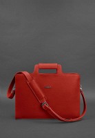 Женская кожаная сумка для ноутбука и документов красная BlankNote BN-BAG-36-RED