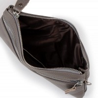 Женская кожаная косметичка-клюлчница Cosmetic bag 6001-A grey