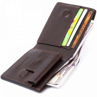Мужское кожаное портмоне Amico  GRANDE PELLE 11307 Коричневое