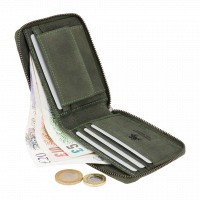 Кожаное портмоне с RFID защитой Visconti 702 oil grn