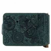 Зажим для купюр тёмно-зелёный Hi Art «Mehendi Art» MC-01