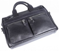 Мужская синяя кожаная сумка для ноутбука SHVIGEL 00976