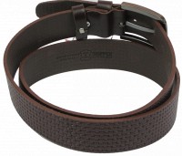 Мужской кожаный ремень под джинсы Skipper 1118-38 коричневый 3,8 см