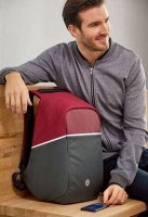 Рюкзак антивор с Rfid Topmove IAN352250 бордовый с черным