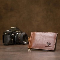 Кожаный зажим для купюр GRANDE PELLE 11474 Коричневый