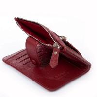 Женский кожаный кошелек Classik  DR. BOND WN-23-17 wine-red
