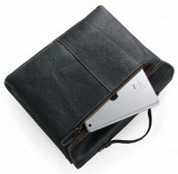 Мужской кожаный черный портфель Vintage 14248