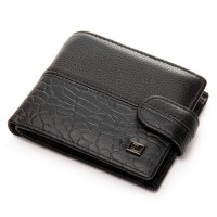 Мужской кожаный кошелек с зажимом для купюр BE BRETTON 208-L0613 black mix