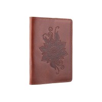 Обложка-органайзер для документов из кожи HiArt PC-03 Mehendi Classic коньячная