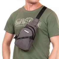 Мужская тканевая сумка-слинг Lanpad 82085 gray
