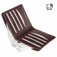 Кожаный мужской кошелек с RFID защитой Visconti cr93 brn