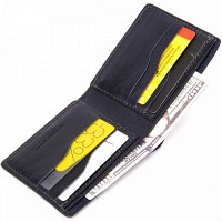 Мужской кожаный кошелек GRANDE PELLE 11462 Черный