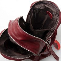Женский кожаный рюкзак ALEX RAI 95517-9 bordo