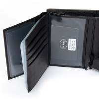 Мужской кожаный кошелек с правником DR. BOND M1CK black
