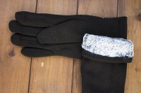 Перчатки женские чёрные трикотажные 8154s3 L