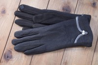 Перчатки сенсорные женские чёрные трикотажные 1805-5s3 L