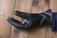 Перчатки женские чёрные кожаные сенсорные 948s2 M Shust Gloves