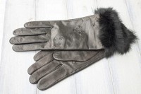 Перчатки женские чёрные кожаные 746s1 S Shust Gloves