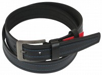 Мужской кожаный ремень под джинсы Skipper 1065-38 черный 3,8 см