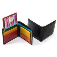 Женский кожаный кошелек Rainbow  DR. BOND WRS-6  black