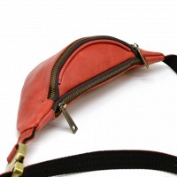 Кожаная красная сумка на пояс Tarwa rr-3034-3md