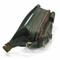 Мужская кожаная сумка бананка, сумка напоясная TARWA RE-1560-4lx