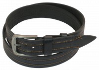 Мужской кожаный ремень под джинсы Skipper 1016-38 черный 3,8 см