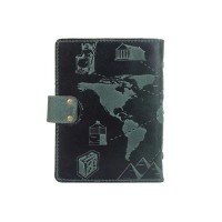 Кожаный картхолдер Hi Art «7 wonders of the world» CH-06 Shabby Alga