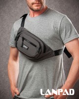 Мужская сумка на пояс Lanpad 61057 grey